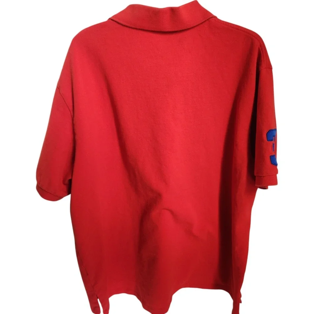 Vtg Polo Ralph Lauren Polo Shirt‎ Mens 1XB Big Duel Match 3 Big Pony Red